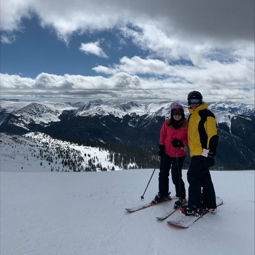 Amanda McGann and her Dad hit the slopes.